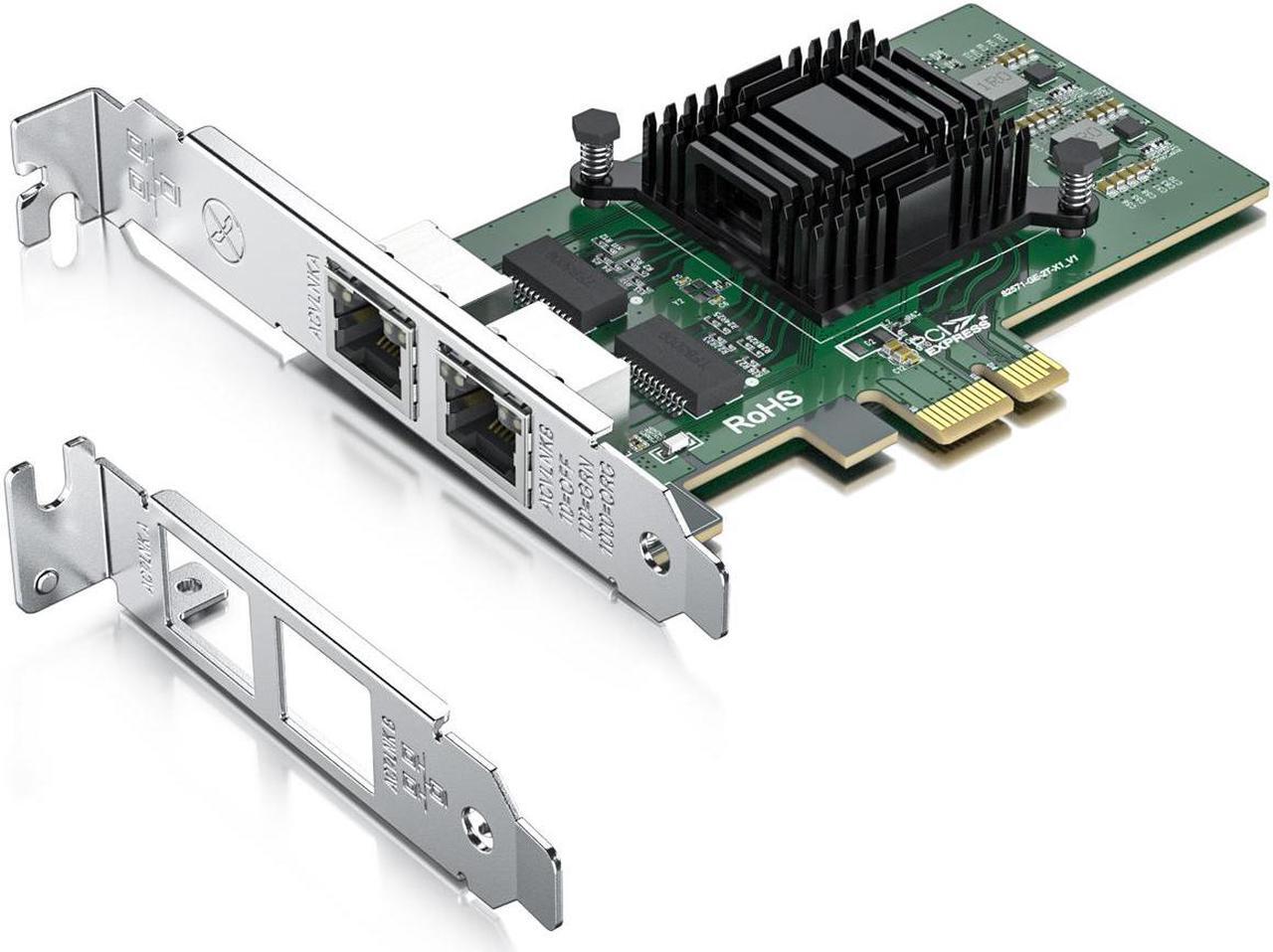 Main image of 10Gtek 10/100/1000Mbps Gigabit Ethernet PCI Express Network Card, with Intel 82571 Controller, Ethernet Server Converged Network Adapter, Dual RJ-45 Port, Support Windows Server/Freebsd/VMware/SLSE