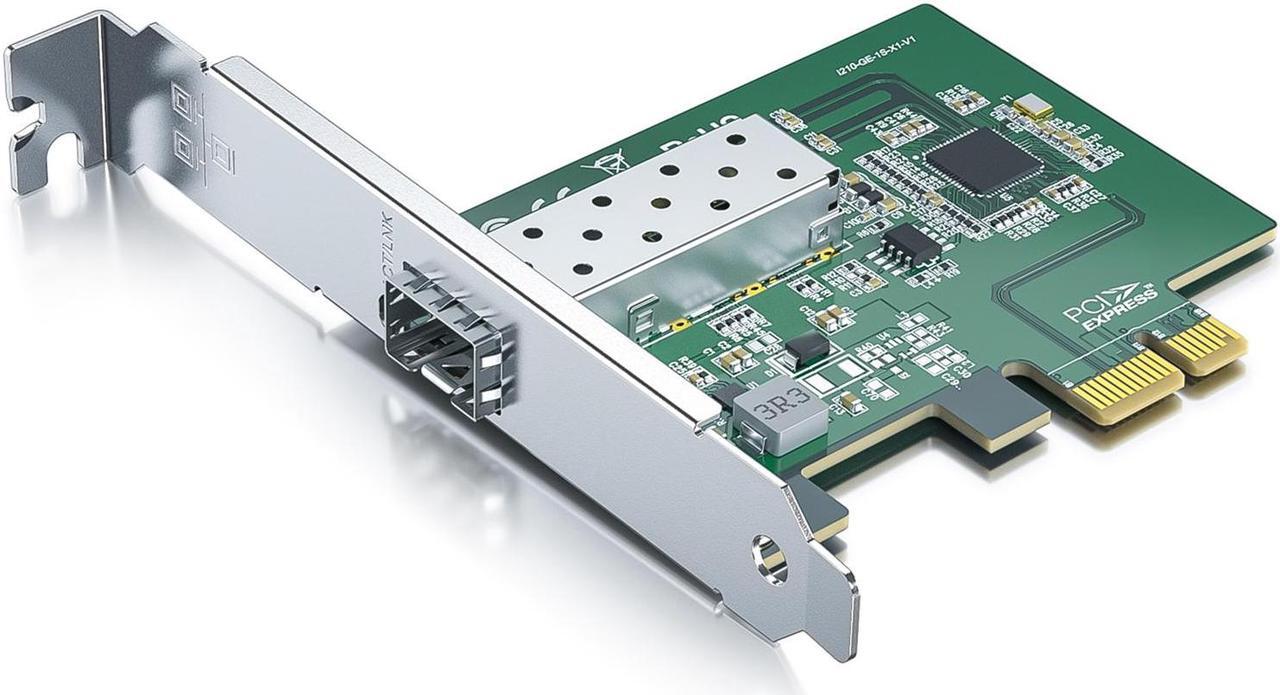Main image of 10Gtek Gigabit Network Adapter Card, w/ Intel® Ethernet Controller I210-AS, Single SFP Port PCIe v2.1 (2.5 GT/s), Support Windows, Windows Server, Centos, Ubuntu, SUES, Freebsd/VMware