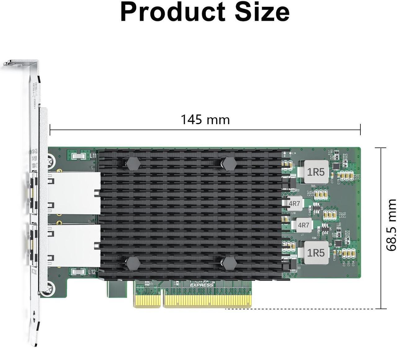 Alt view image 5 of 13 - 10Gtek For Intel X540-T2 Ethernet Adapter with Intel X540 Controller, 10Gb Ethernet Network Card, Dual Port RJ45 Copper, PCI Express 10Gb Nic Ethernet LAN Adapter