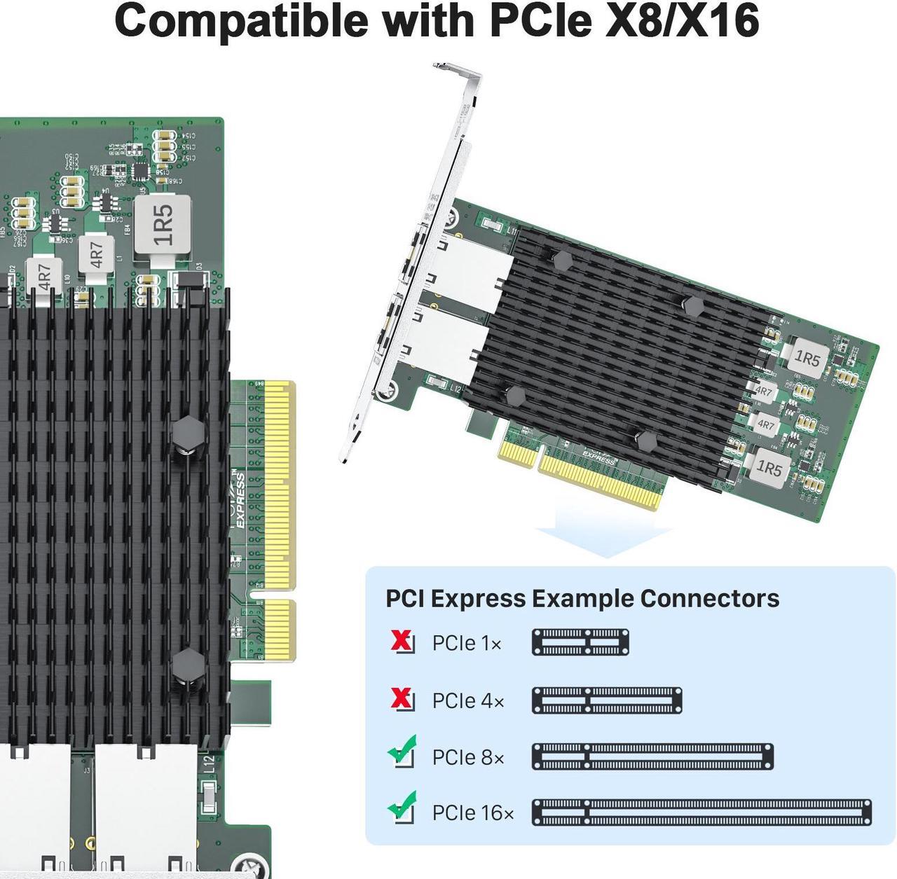 Alt view image 4 of 13 - 10Gtek For Intel X540-T2 Ethernet Adapter with Intel X540 Controller, 10Gb Ethernet Network Card, Dual Port RJ45 Copper, PCI Express 10Gb Nic Ethernet LAN Adapter