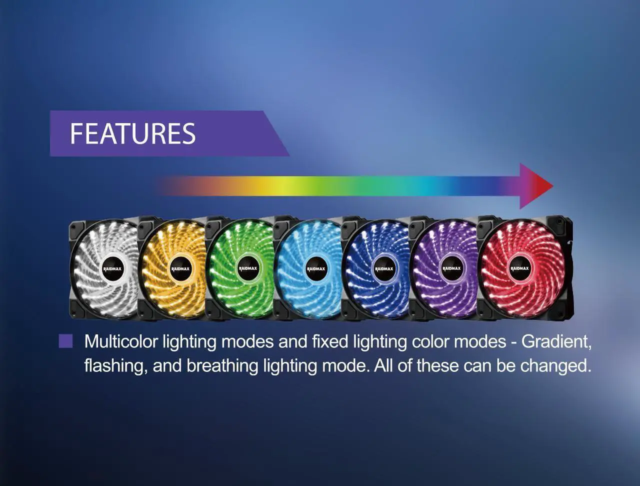 Alt view image 5 of 7 - Raidmax NV-A120R3 RGB, 3*120mm RGB LED Fans PWM