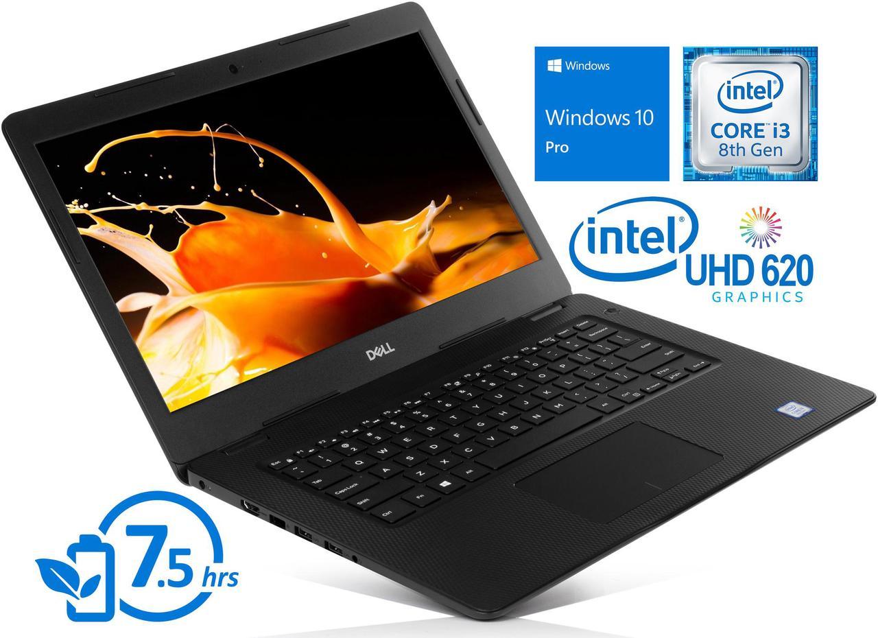 Dell Inspiron 3480 Notebook, 14" HD Display, Intel Core i3-8145U Upto 3.9GHz, 8GB RAM, 256GB SSD + 1TB HDD, HDMI, Card Reader, Wi-Fi, Bluetooth, Windows 10 Pro