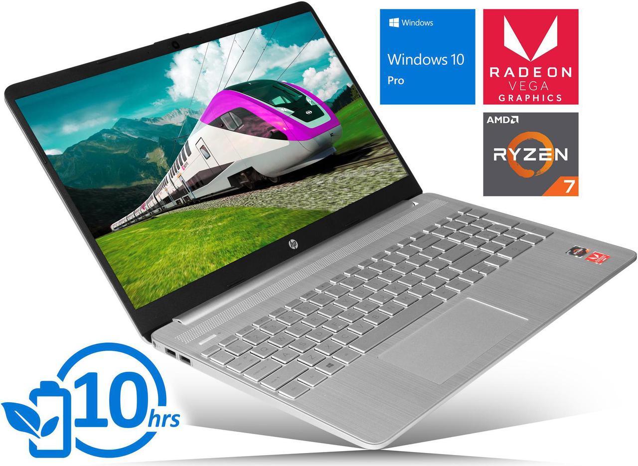 HP 15 Notebook, 15.6" HD Touch Display, AMD Ryzen 7 3700U Upto 4.0GHz, 12GB RAM, 1TB NVMe SSD, Vega 10, HDMI, Card Reader, Wi-Fi, Bluetooth, Windows 10 Pro