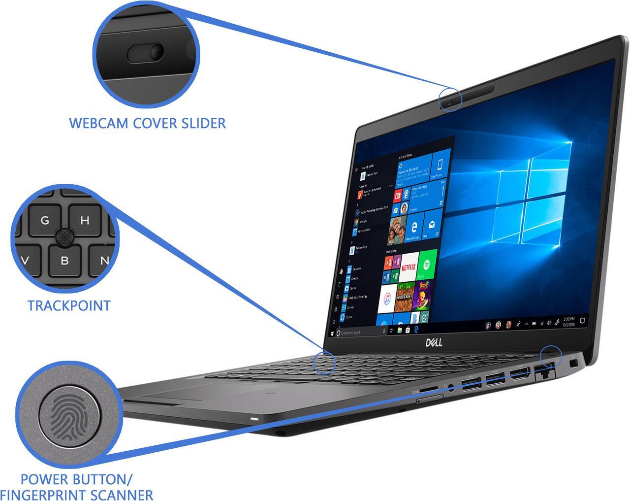 Alt view image 5 of 8 - Dell Latitude 5400 Notebook, 14" FHD Touch Display, Intel Core i7-8665U Upto 4.8GHz, 16GB RAM, 512GB NVMe SSD, HDMI, DisplayPort via USB-C, Card Reader, Wi-Fi, Bluetooth, Windows 10 Pro