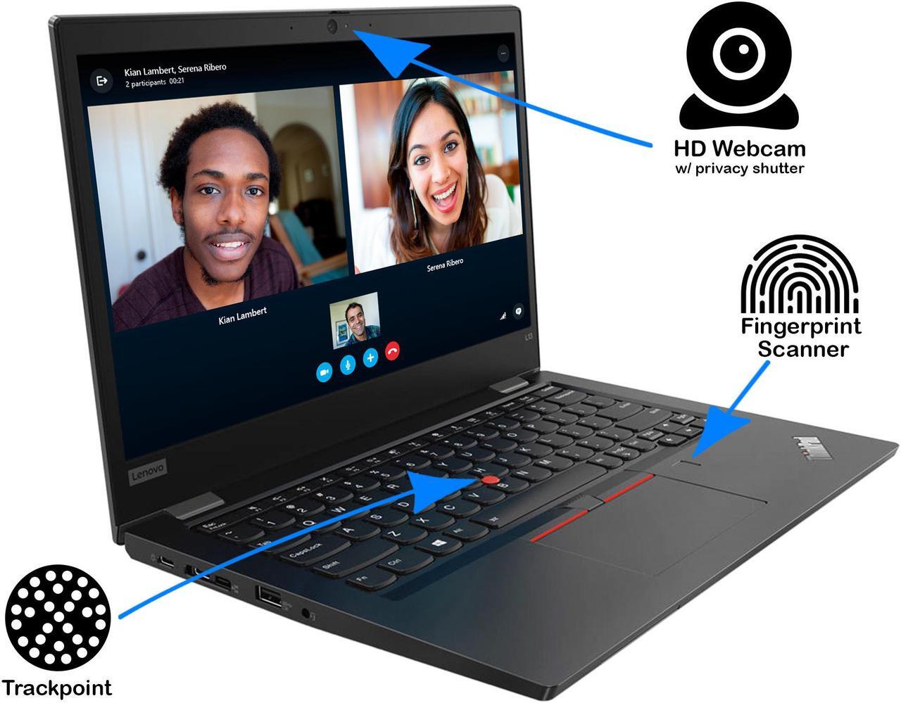 Alt view image 4 of 5 - Lenovo ThinkPad L13 Yoga 2-in-1, 13.3" FHD Touch Display, Intel Core i5-10210U Upto 4.2GHz, 8GB RAM, 256GB NVMe SSD, HDMI, DisplayPort via USB-C, Card Reader, Wi-Fi, Bluetooth, Windows 10 Pro