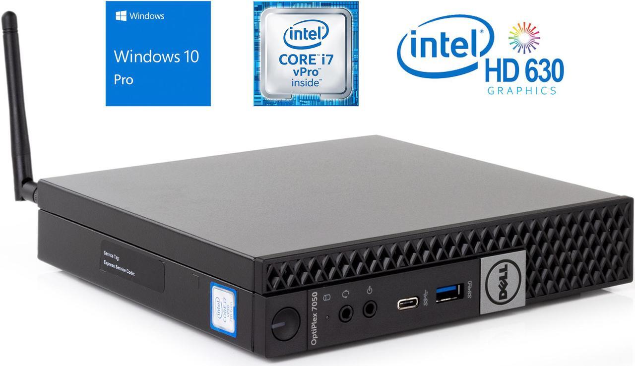 Main image of Dell OptiPlex 7050 Micro Desktop, Intel Quad-Core i7-7700T Upto 3.8GHz, 16GB RAM, 512GB SSD, HDMI, DisplayPort, Wi-Fi, Bluetooth, Windows 10 Pro
