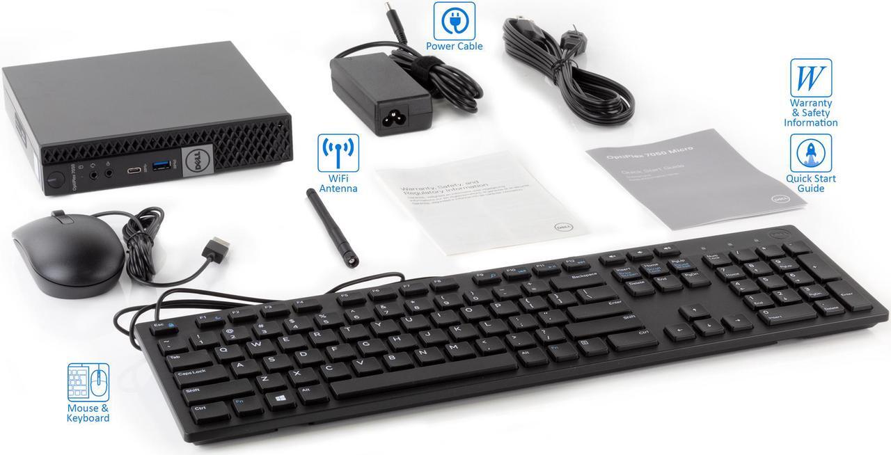 Alt view image 5 of 9 - Dell OptiPlex 7050 Micro Desktop, Intel Quad-Core i7-7700T Upto 3.8GHz, 16GB RAM, 512GB SSD, HDMI, DisplayPort, Wi-Fi, Bluetooth, Windows 10 Pro