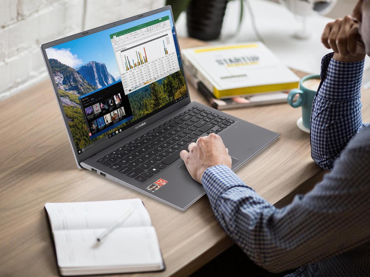 Alt view image 4 of 7 - ASUS VivoBook F512DA Notebook, 15.6" FHD Display, AMD Ryzen 3 3200U Upto 3.5GHz, 12GB RAM, 512GB NVMe SSD, Vega 3, HDMI, Card Reader, Wi-Fi, Bluetooth, Windows 10 Pro