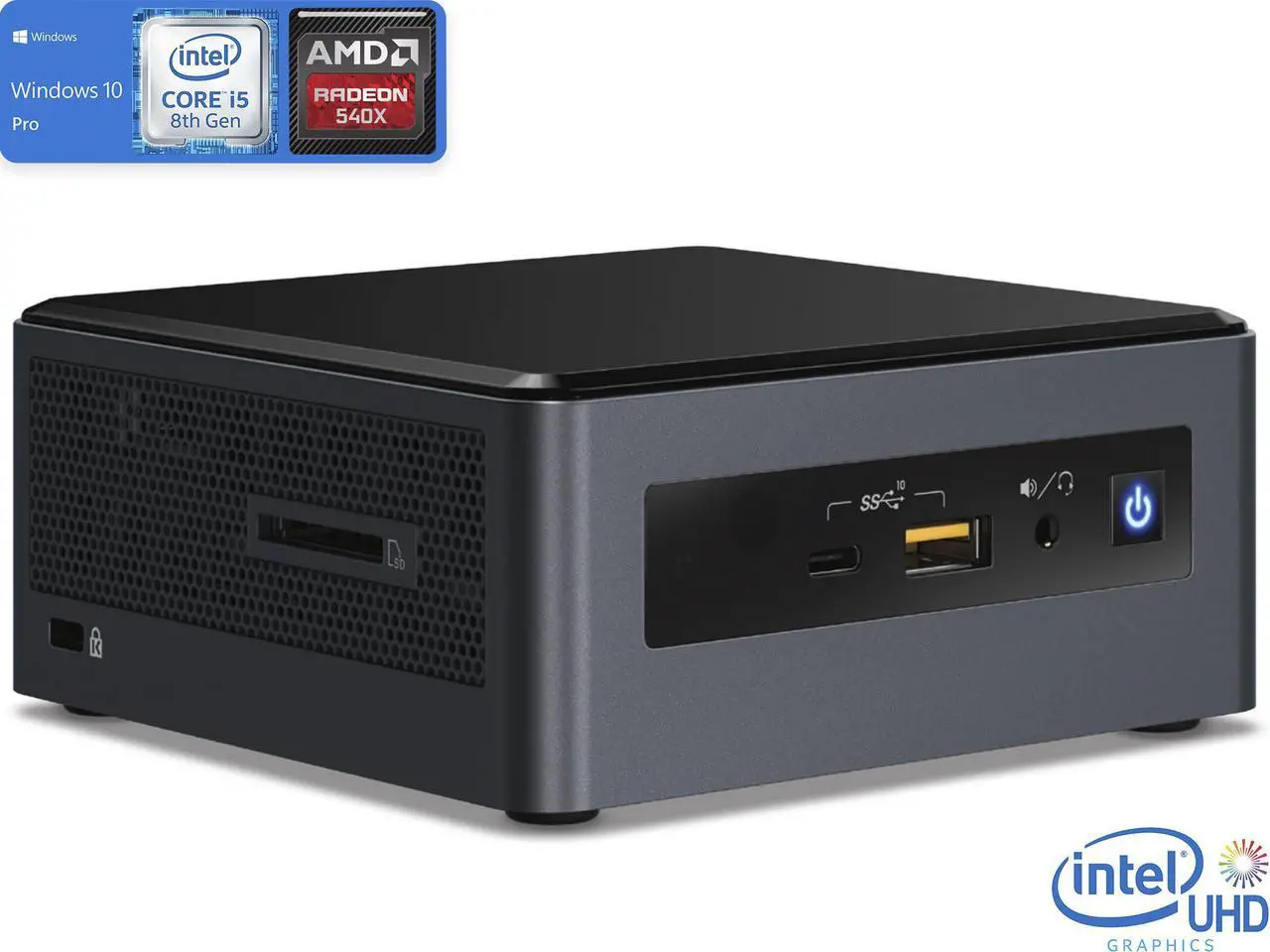 Main image of Intel NUC8i5INHPA Mini PC, Intel Core i5-8265U Upto 3.9GHz, 8GB RAM, 1TB SSD, AMD Radeon 540X, HDMI, Mini DisplayPort, Card Reader, Wi-Fi, Bluetooth, Windows 10 Pro
