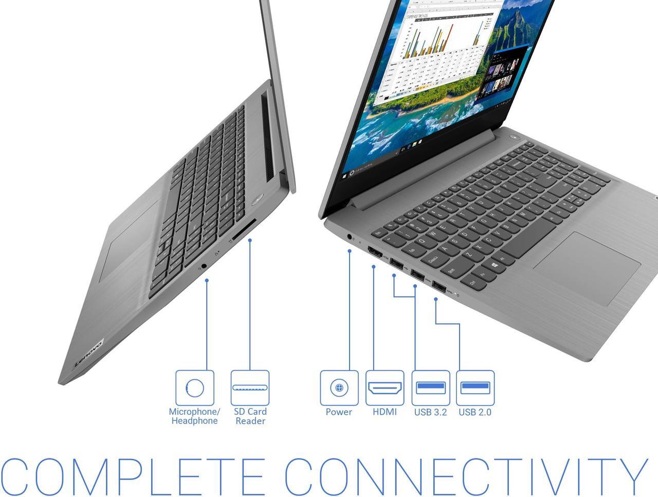 Alt view image 6 of 7 - Lenovo IdeaPad 3 Notebook, 15.6" FHD Display, Intel Core i3-1005G1 Upto 3.4Ghz, 20GB RAM, 512GB NVMe SSD, HDMI, Card Reader, Wi-Fi, Bluetooth, Windows 10 Pro S