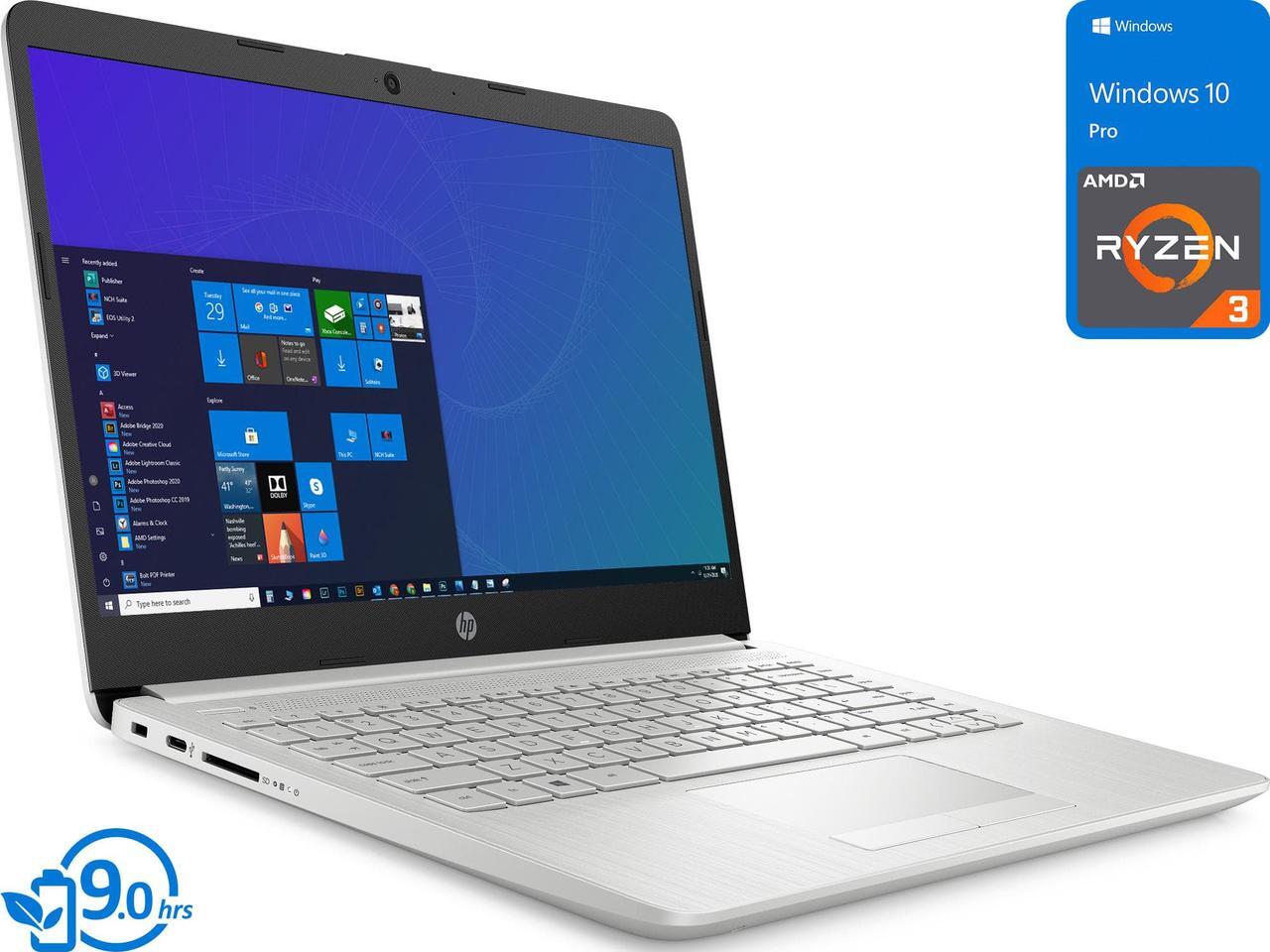 Main image of HP 14 Notebook, 14" HD Display, AMD Ryzen 3 3250U Upto 3.5GHz, 4GB RAM, 1TB SSD, Vega 3, HDMI, Card Reader, Wi-Fi, Bluetooth, Windows 10 Pro S