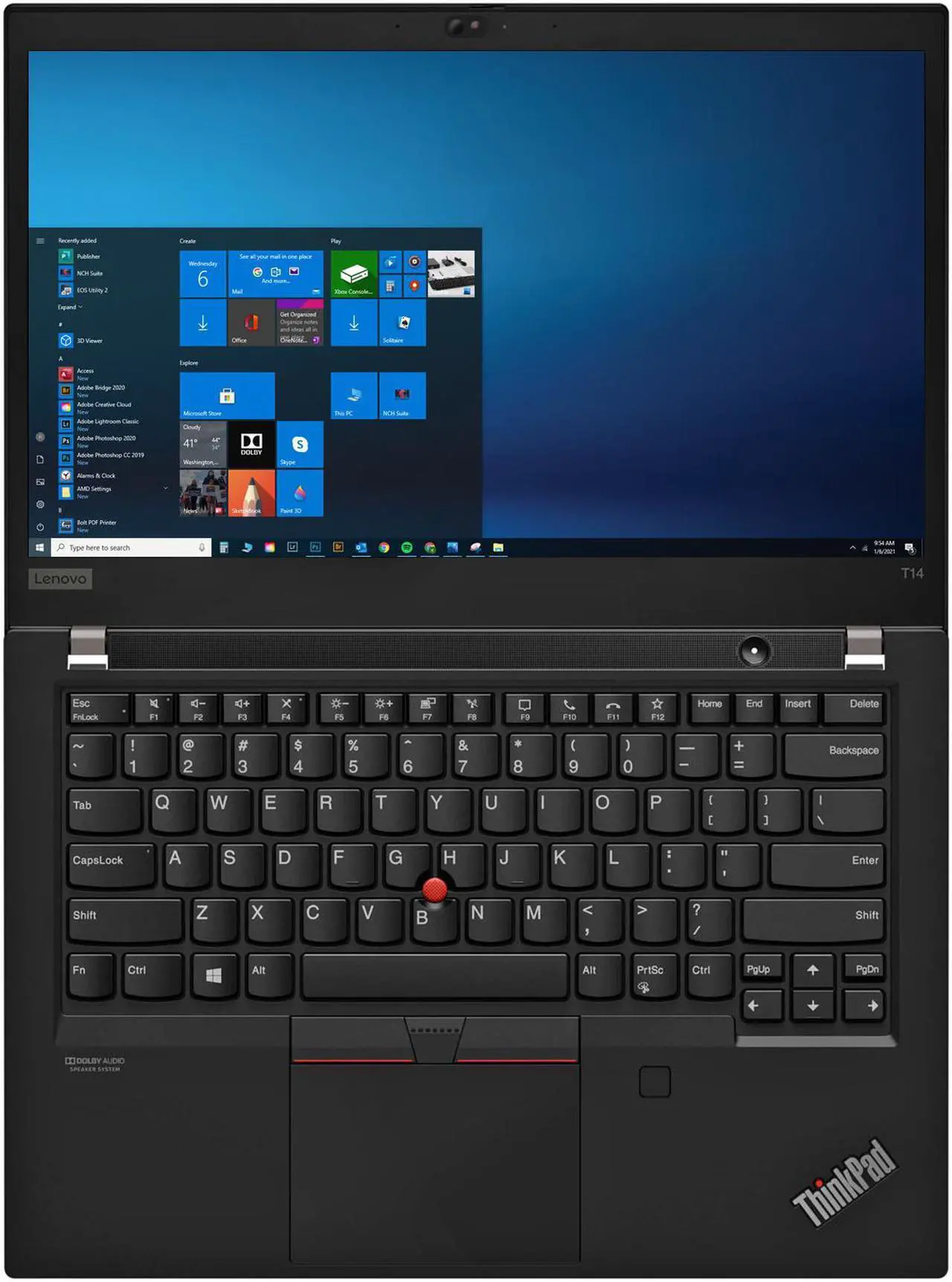 Alt view image 3 of 7 - Lenovo ThinkPad T14 Notebook, 14" IPS FHD Display, Intel Core i7-10510U Upto 4.9GHz, 32GB RAM, 2TB NVMe SSD, HDMI, DisplayPort via USB-C, Card Reader, Wi-Fi, Bluetooth, Windows 10 Pro