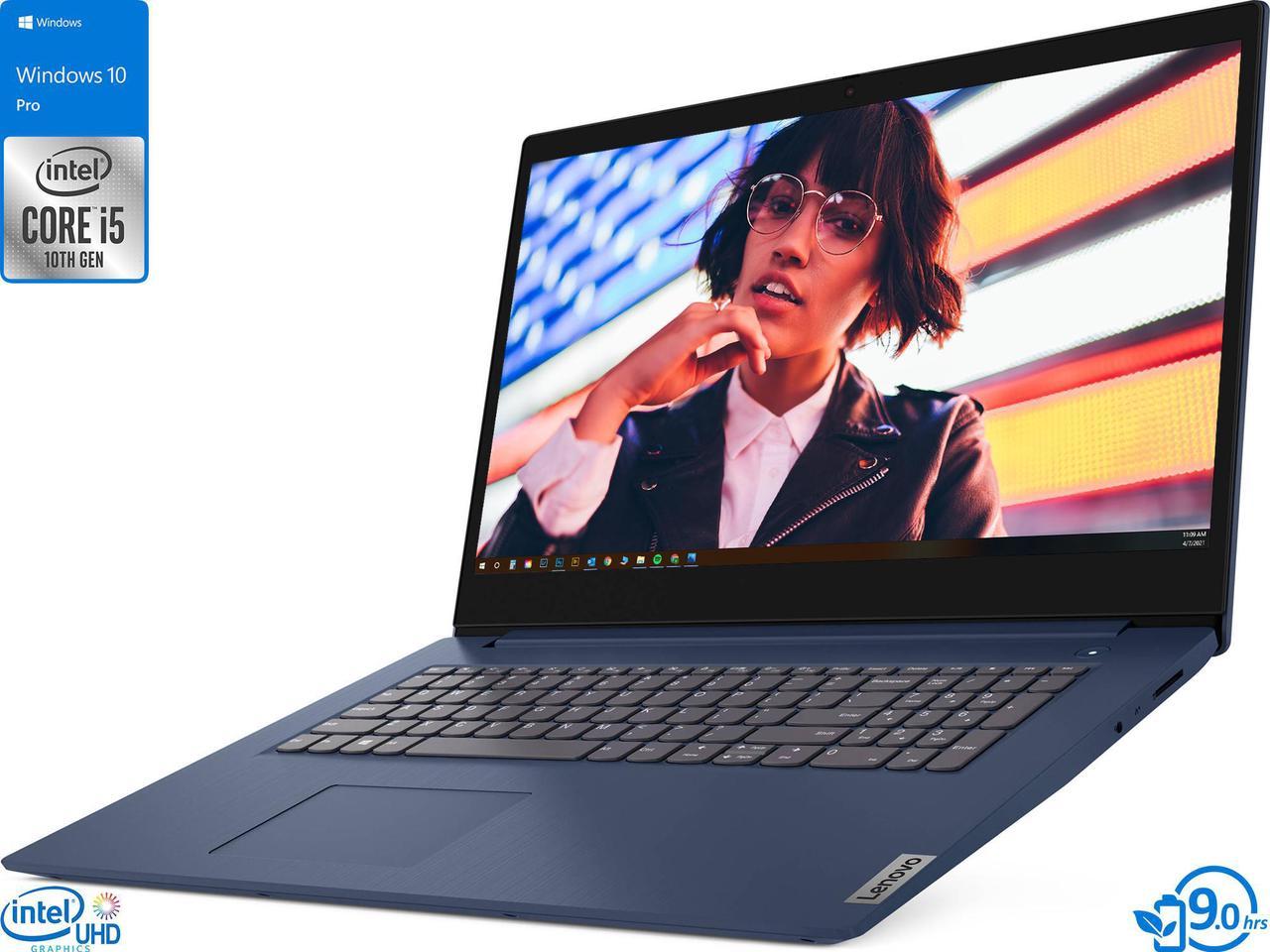 Lenovo IdeaPad 3 Notebook, 17.3" HD+ Display, Intel Core i5-1035G1 Upto 3.6GHz, 12GB RAM, 512GB SSD, HDMI, Card Reader, Wi-Fi, Bluetooth, Windows 10 Pro S