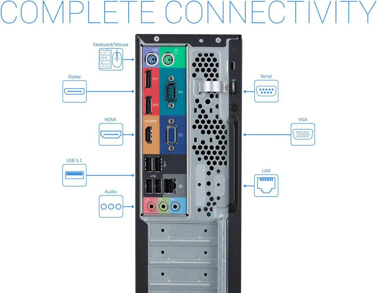 Alt view image 5 of 7 - Acer Veriton X4 Desktop, Intel Core i5-9400 Upto 4.1GHz, 16GB RAM, 512GB SSD, DVDRW, DisplayPort, HDMI, VGA, Card Reader, Wi-Fi, Bluetooth, Windows 10 Pro