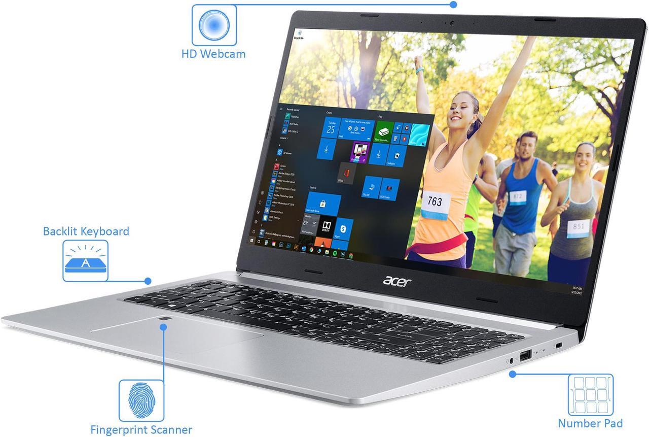 Alt view image 4 of 7 - Acer Aspire 5 Notebook, 15.6" IPS FHD Display, Intel Core i3-1005G1 Upto 3.4GHz, 4GB RAM, 256GB NVMe SSD, HDMI, Wi-Fi, Bluetooth, Windows 10 Home S
