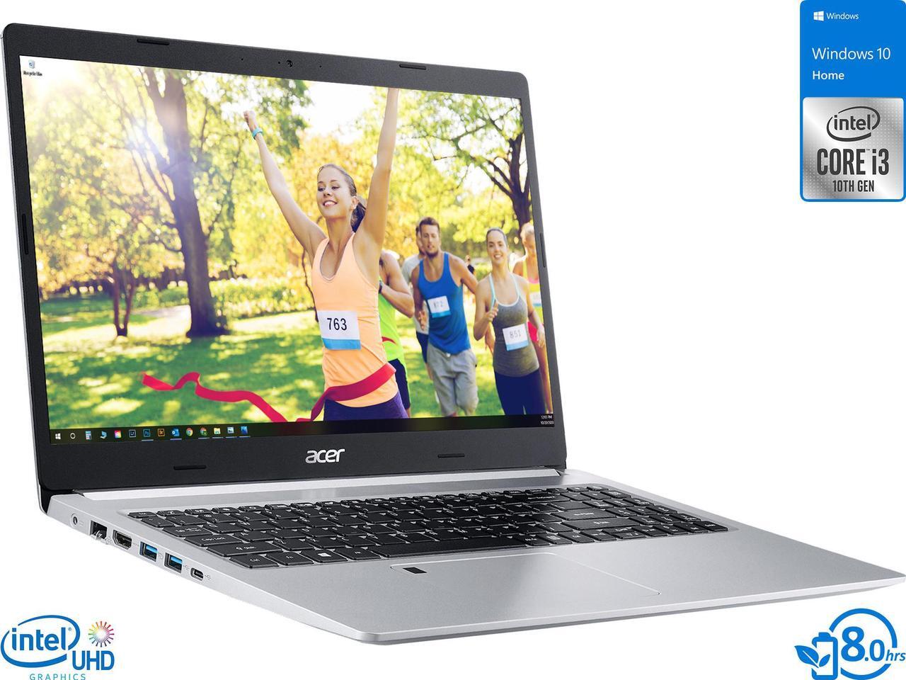 Main image of Acer Aspire 5 Notebook, 15.6" IPS FHD Display, Intel Core i3-1005G1 Upto 3.4GHz, 4GB RAM, 256GB NVMe SSD, HDMI, Wi-Fi, Bluetooth, Windows 10 Home S