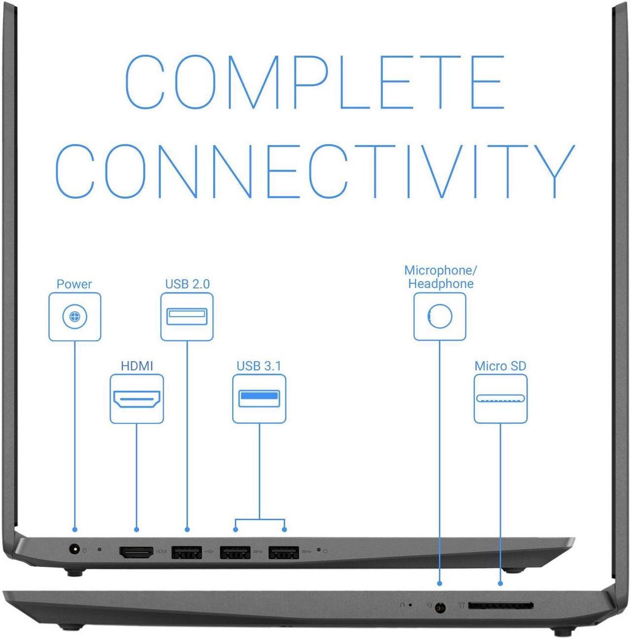 Alt view image 7 of 7 - Lenovo V14 Laptop, 14" FHD Display, AMD Ryzen 5 4500U Upto 4.0GHz, 12GB RAM, 512GB SSD, Vega 6, HDMI, Card Reader, Wi-Fi, Bluetooth, Windows 10 Pro