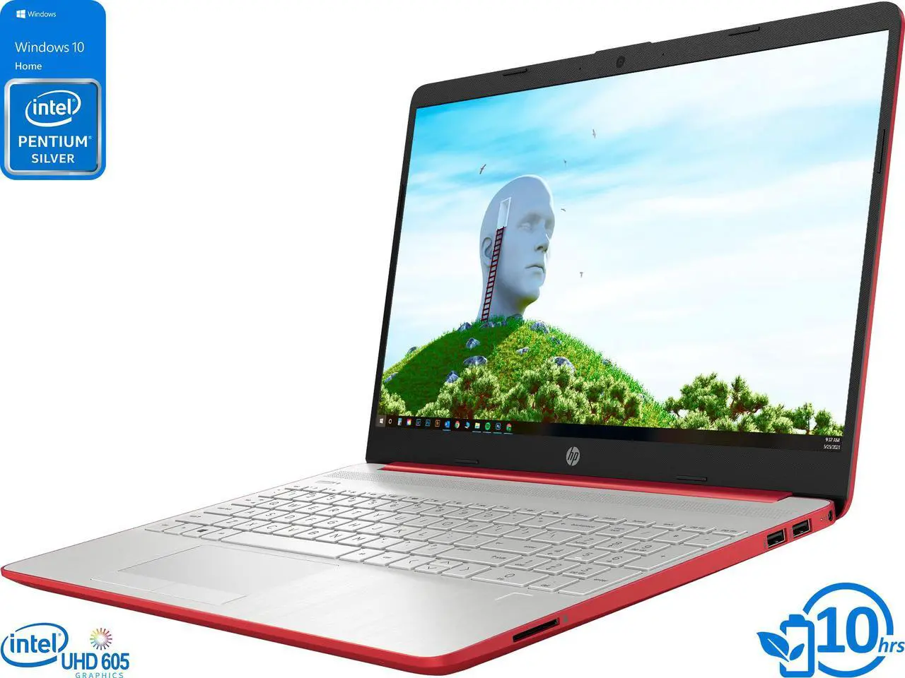 Main image of HP 15 Laptop, 15.6" HD Display, Intel Pentium Silver N5000 Upto 2.7GHz, 8GB RAM, 128GB SSD, HDMI, Card Reader, Wi-Fi, Bluetooth, Windows 10 Home S