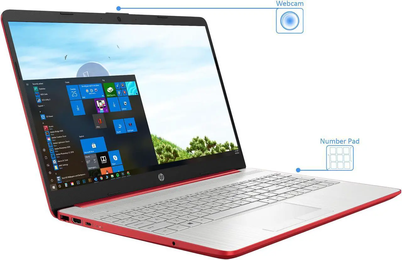Alt view image 4 of 6 - HP 15 Laptop, 15.6" HD Display, Intel Pentium Silver N5000 Upto 2.7GHz, 8GB RAM, 128GB SSD, HDMI, Card Reader, Wi-Fi, Bluetooth, Windows 10 Home S