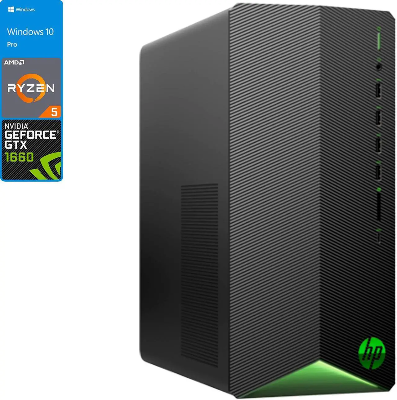 Main image of HP Pavilion TG01 Gaming Desktop, AMD Ryzen 5 5600G Upto 4.4GHz, 8GB RAM, 256GB NVMe SSD, NVIDIA GeForce GTX 1660 Super, HDMI, DisplayPort, DVI, Wi-Fi, Bluetooth, Windows 10 Pro