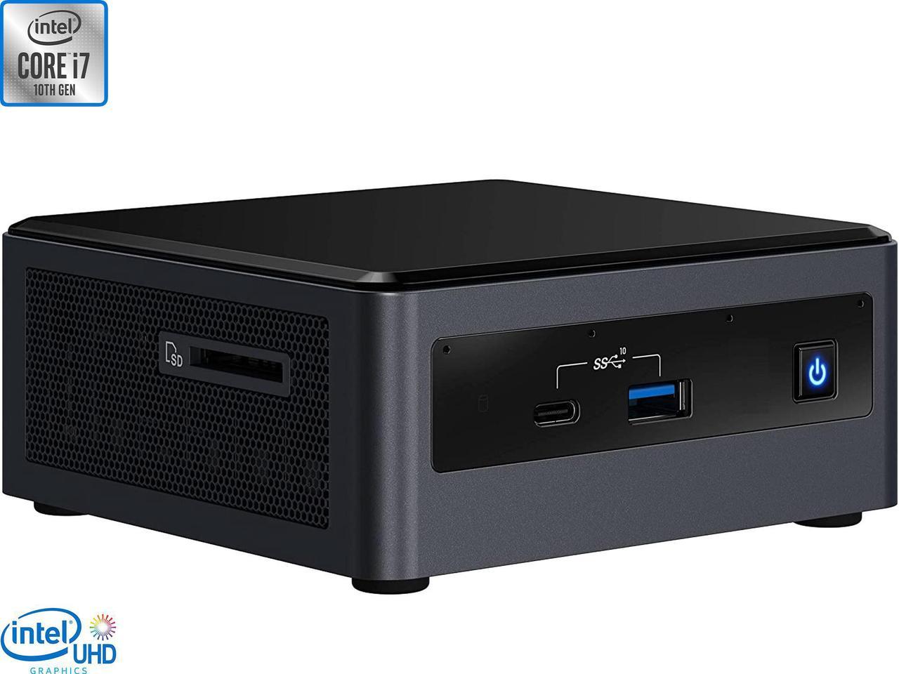 Intel NUC10I7FNHN Mini PC, Intel Core I7-10710U Upto 4.7GHz, 16GB RAM, 512GB NVMe SSD + 500GB HDD, HDMI, Thunderbolt, Card Reader, Wi-Fi, Bluetooth, Windows 10 Pro