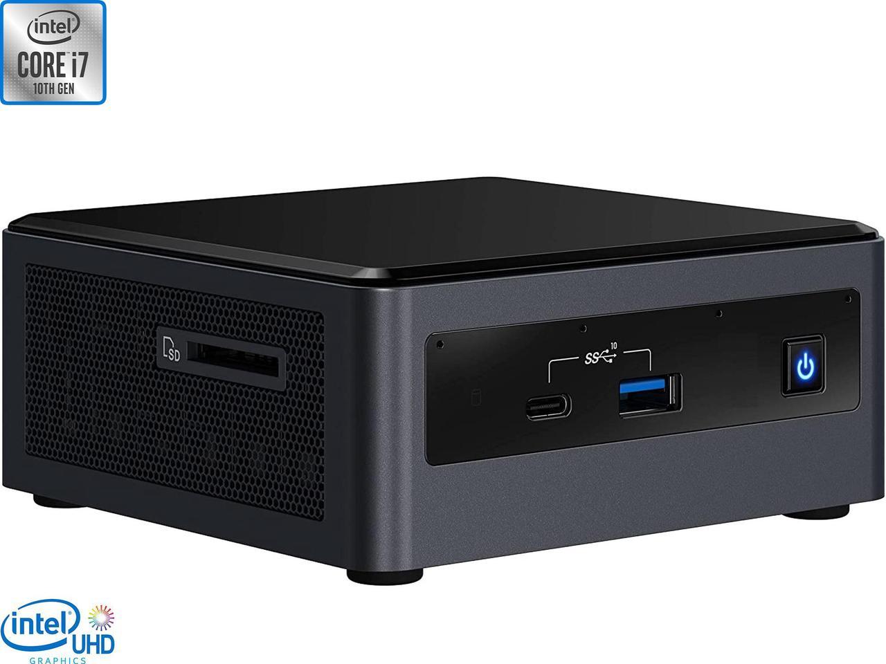 Intel NUC10I7FNHN Mini PC, Intel Core I7-10710U Upto 4.7GHz, 16GB RAM, 1TB NVMe SSD + 500GB HDD, HDMI, Thunderbolt, Card Reader, Wi-Fi, Bluetooth, Windows 10 Pro