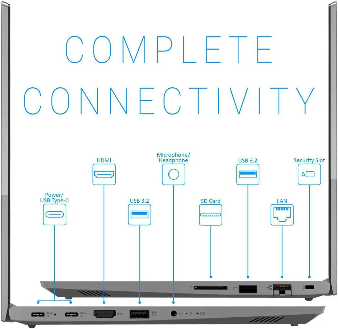 Alt view image 5 of 7 - Lenovo thinkBook 14 G3 Laptop, 14" FHD Display, AMD Ryzen 7 5700U Upto 4.3GHz, 24GB RAM, 2TB NVMe SSD, Vega 8, HDMI, DIsplayPort via USB-C, Card Reader, Wi-Fi, Bluetooth, Windows 10 Pro