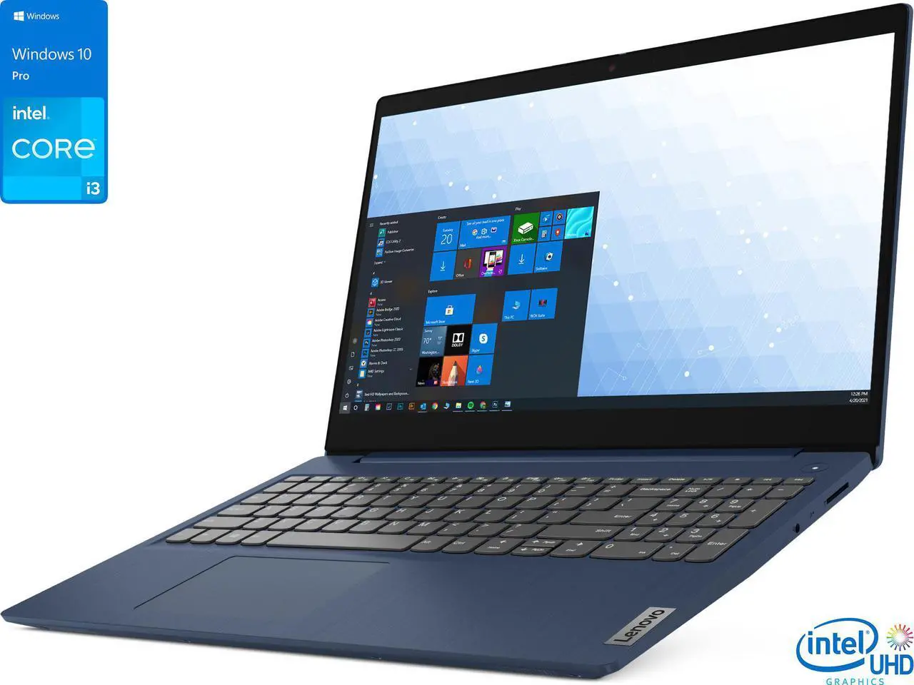 Main image of Lenovo IdeaPad 3i Laptop, 15.6" FHD Display, Intel Core i3-1115G4 Upto 4.1GHz, 8GB RAM, 512GB NVMe SSD, HDMI, Card Reader, Wi-Fi, Bluetooth, Windows 10 Pro S