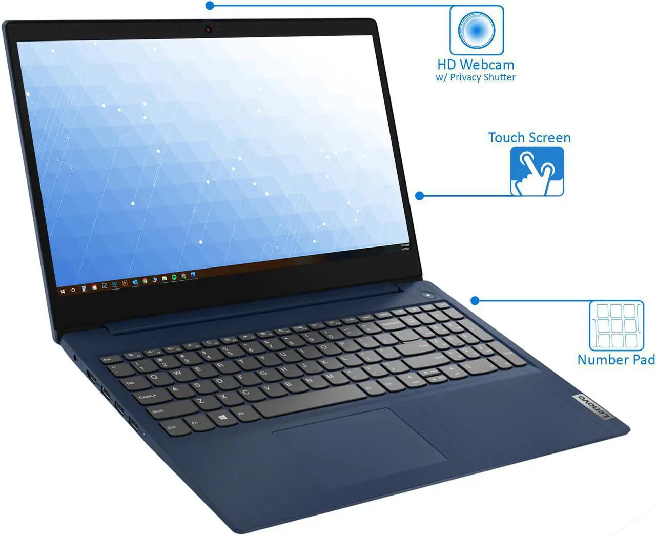 Alt view image 6 of 7 - Lenovo IdeaPad 3i Laptop, 15.6" FHD Display, Intel Core i3-1115G4 Upto 4.1GHz, 8GB RAM, 512GB NVMe SSD, HDMI, Card Reader, Wi-Fi, Bluetooth, Windows 10 Pro S