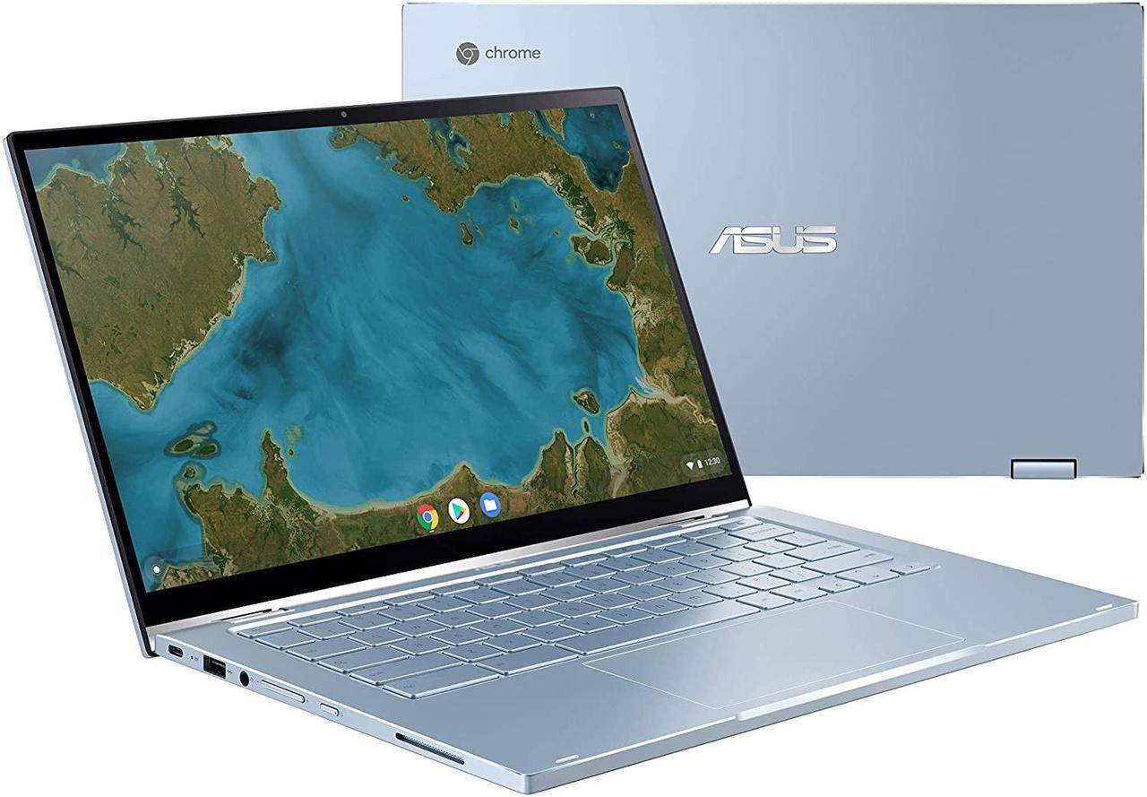 Main image of ASUS Flip C433TA Chromebook, 14" FHD Touch Display, Intel Core m3-8100Y Upto 3.4GHz, 4GB RAM, 64GB eMMC, DisplayPort via USB-C, Card Reader, Wi-Fi, Bluetooth, Chrome OS (C433TA-AB31-CA)