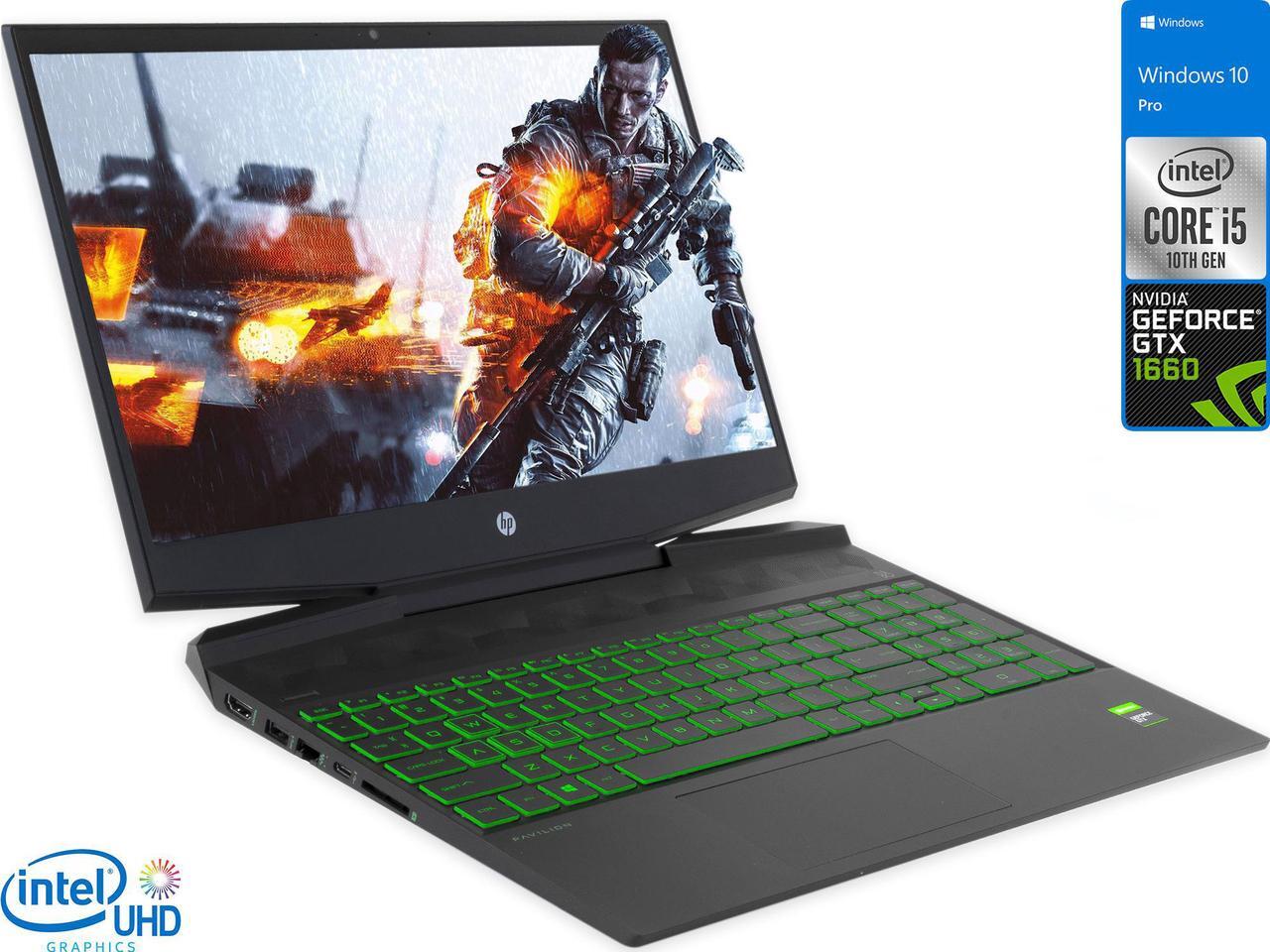 Main image of HP Pavilion 15 Gaming Notebook, 15.6" IPS FHD Display, Intel Core i5-10300H Upto 4.5GHz, 16GB RAM, 512GB NVMe SSD, NVIDIA GeForce GTX 1650, HDMI, DisplayPort via USB-C, Wi-Fi, BT, Windows 10 Pro