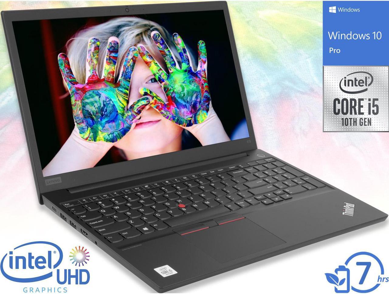 Lenovo ThinkPad E15 Notebook, 15.6" FHD Display, Intel Core i5-10210U Upto 4.2GHz, 4GB RAM, 500GB HDD, HDMI, Wi-Fi, Bluetooth, Windows 10 Pro (20RD006BUS)