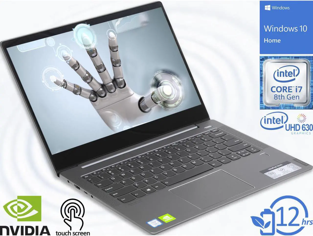Alt view image 2 of 7 - Lenovo IdeaPad S540 Notebook, 15.6" FHD Touch Display, Intel Core i7-8565U Upto 4.6GHz, 8GB RAM, 256GB NVMe SSD, NVIDIA GeForce MX250, HDMI, Card Reader, Wi-Fi, Bluetooth, Windows 10 Pro