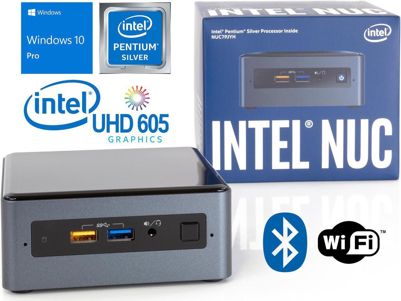 Main image of Intel NUC7PJYH Mini PC, Intel Pentium Silver J5005 Upto 2.8GHz, 8GB RAM, 256GB SSD, HDMI, Card Reader, Wi-Fi, Bluetooth, Windows 10 Pro