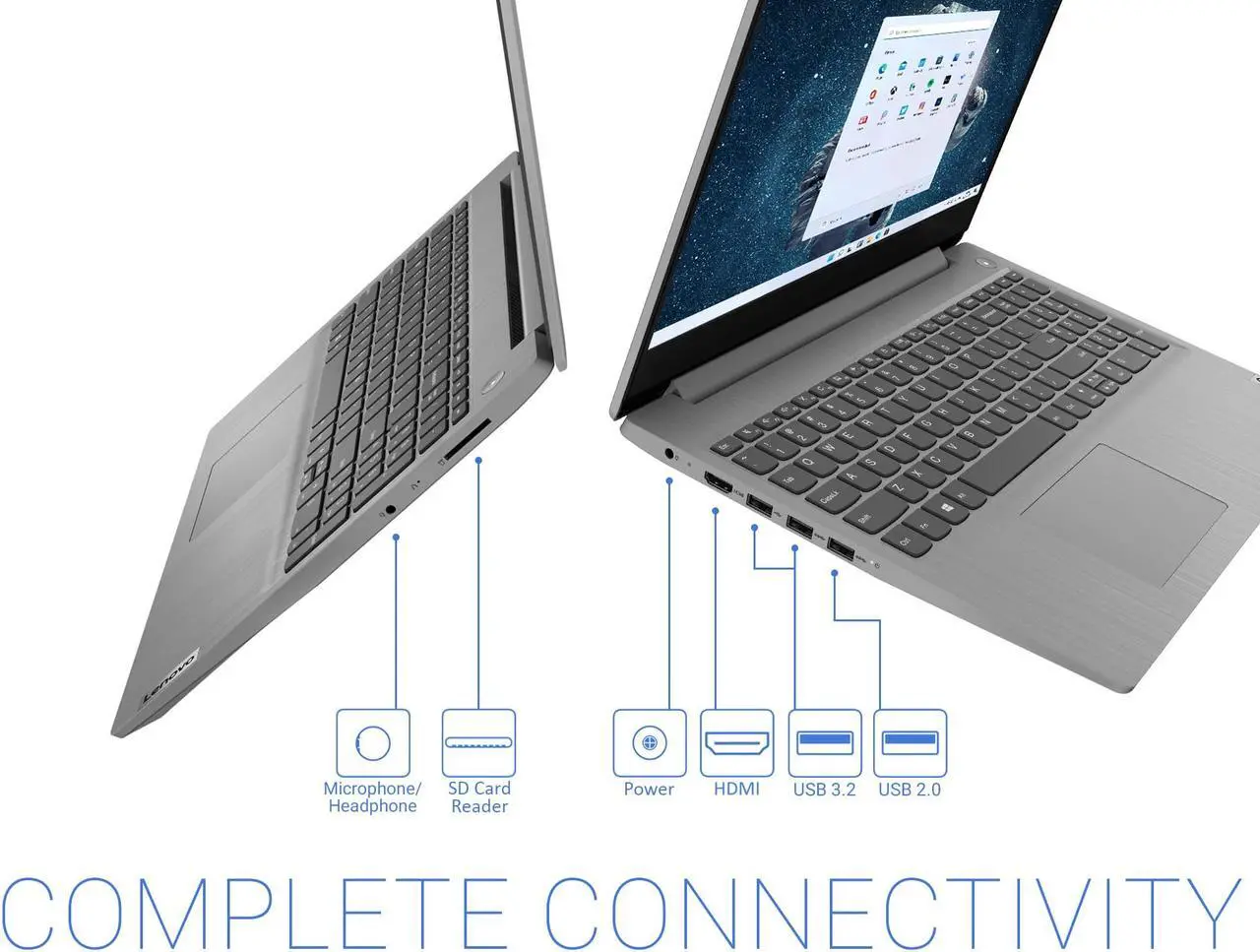 Alt view image 7 of 7 - Lenovo IdeaPad 3i Laptop, 15.6" FHD Display, Intel Core i3-1115G4 Upto 4.1GHz, 12GB RAM, 256GB NVMe SSD, HDMI, Card Reader, Wi-Fi, Bluetooth, Windows 11 Pro S