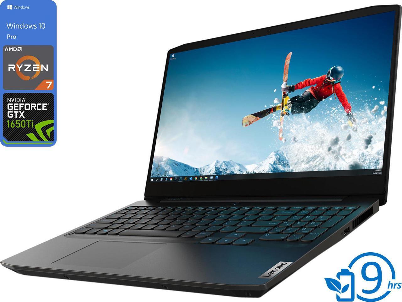 Main image of Lenovo IdeaPad 3 Gaming Notebook, 15.6" 120Hz FHD Display, AMD Ryzen 7 4800H Upto 4.2GHz, 16GB RAM, 512GB NVMe SSD, NVIDIA GeForce GTX 1650 Ti, HDMI, Wi-Fi, Bluetooth, Windows 10 Pro