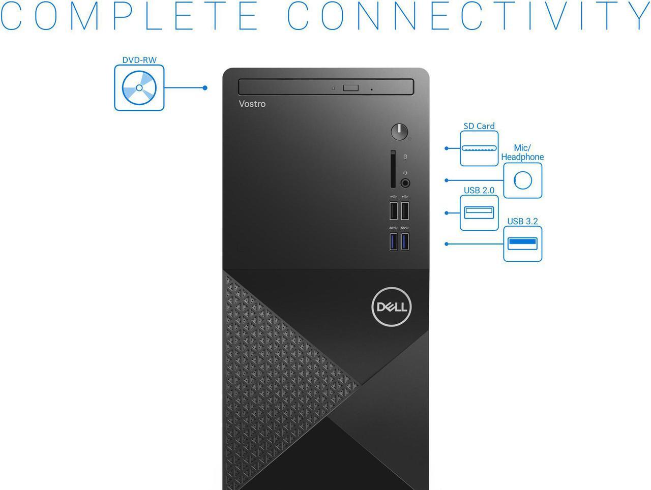 Alt view image 5 of 7 - Dell Vostro 3888 Desktop, Intel Core i5-10400 Upto 4.3GHz, 8GB RAM, 256GB SSD, DVDRW, HDMI, VGA, Windows 10 Pro
