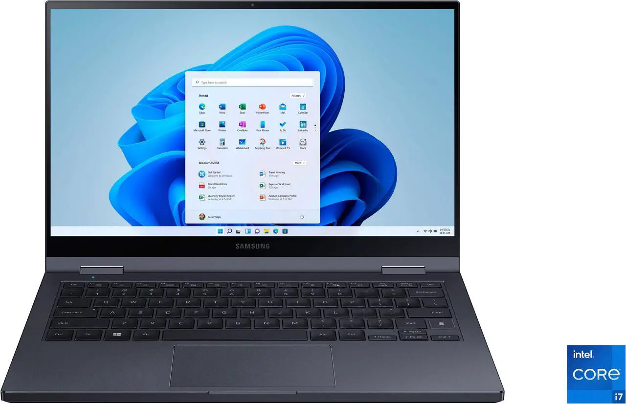 Main image of Samsung Galaxy Book Flex 2 2-in-1, 13.3" FHD QLED Touch Display, Intel Core i7-1165G7 Upto 4.7GHz, 16GB RAM, 512GB NVMe SSD, HDMI, Wi-Fi, Bluetooth, Windows 11 Home (NP730QDA-KA3US)