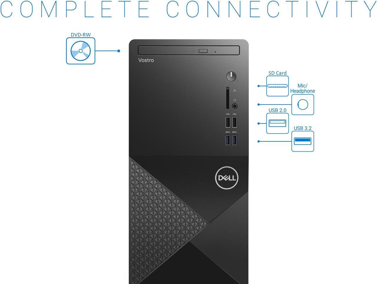 Alt view image 6 of 7 - Dell Vostro 3888 Desktop, Intel Core i7-10700 Upto 4.8GHz, 32GB RAM, 1TB SSD, DVDRW, HDMI, VGA, Windows 10 Pro