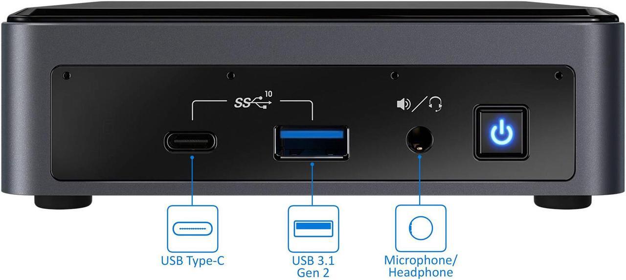 Alt view image 2 of 7 - Intel NUC10i7FNK Mini PC, Intel Core i7-10710U Upto 4.7GHz, 32GB RAM, 1TB NVMe SSD, HDMI, Thunderbolt, Card Reader, Wi-Fi, Bluetooth, Windows 10 Pro