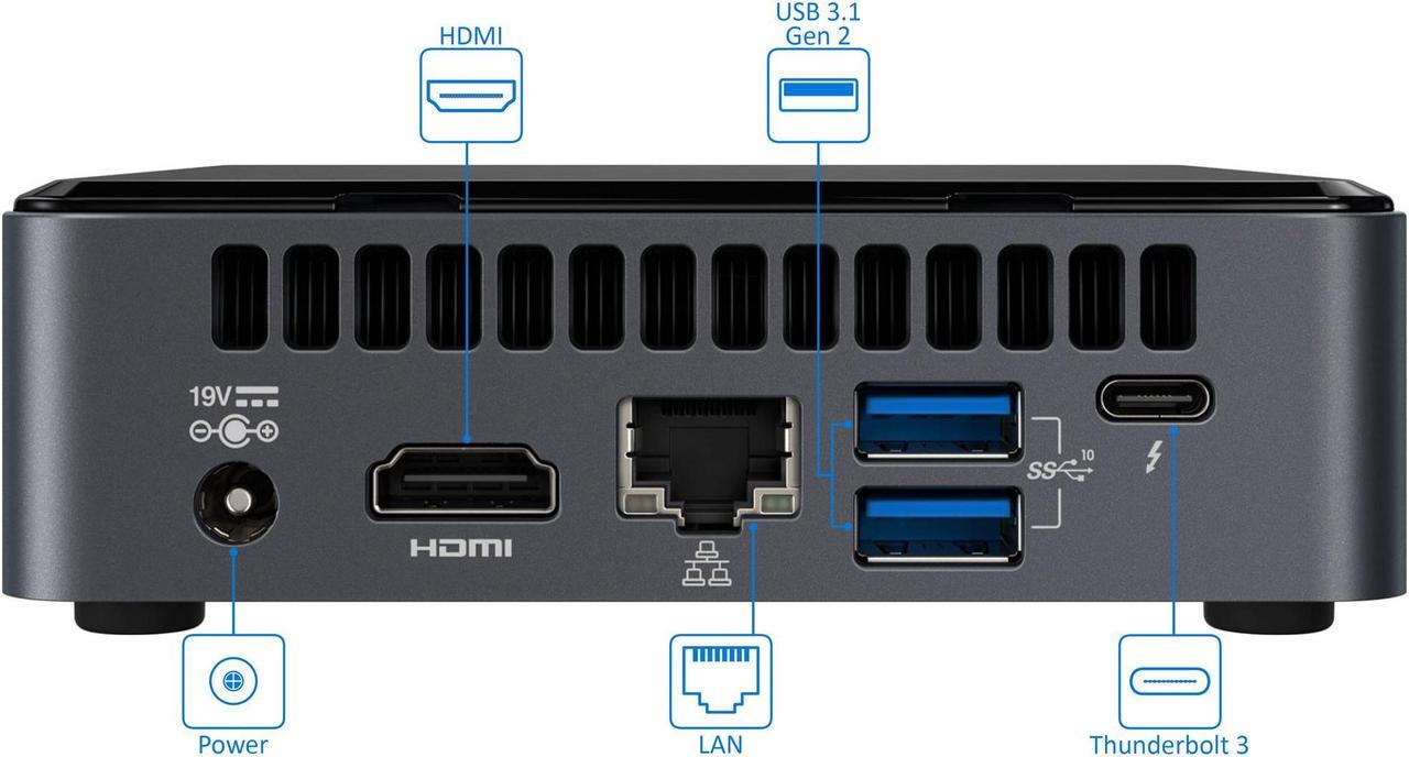 Alt view image 3 of 7 - Intel NUC10i7FNK Mini PC, Intel Core i7-10710U Upto 4.7GHz, 32GB RAM, 1TB NVMe SSD, HDMI, Thunderbolt, Card Reader, Wi-Fi, Bluetooth, Windows 10 Pro
