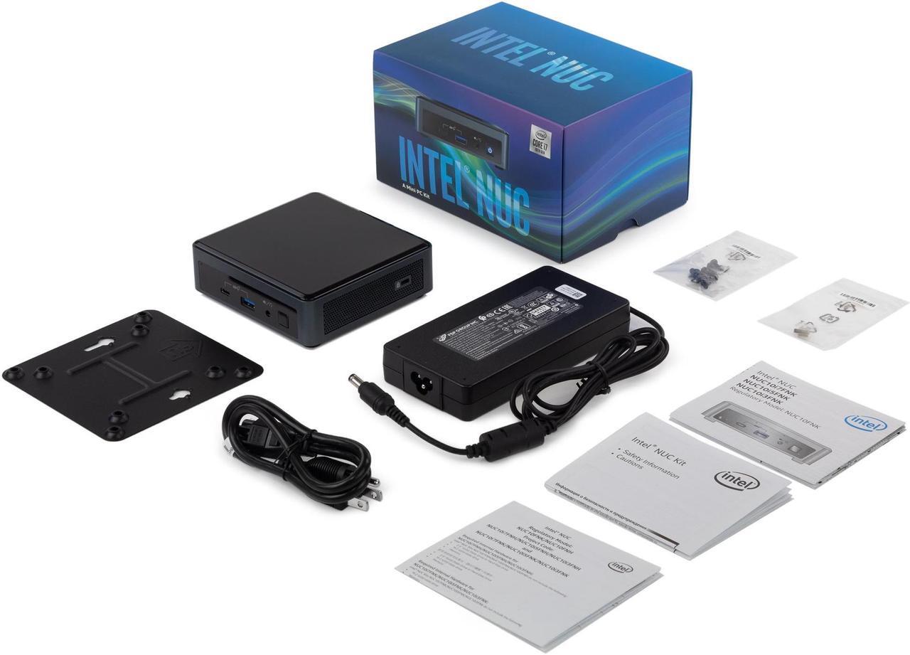 Alt view image 7 of 7 - Intel NUC10i7FNK Mini PC, Intel Core i7-10710U Upto 4.7GHz, 32GB RAM, 1TB NVMe SSD, HDMI, Thunderbolt, Card Reader, Wi-Fi, Bluetooth, Windows 10 Pro