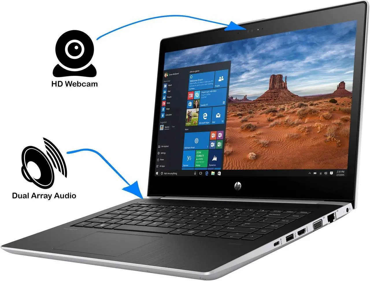 Alt view image 4 of 7 - HP Thin Client MT21 Notebook, 14" HD Display, Intel Celeron 3865U 1.80GHz, 32GB RAM, 512GB NVMe SSD + 1TB HDD, HDMI, VGA, DisplayPort via USB-C, Card Reader, Wi-Fi, Bluetooth, Windows 10 Pro