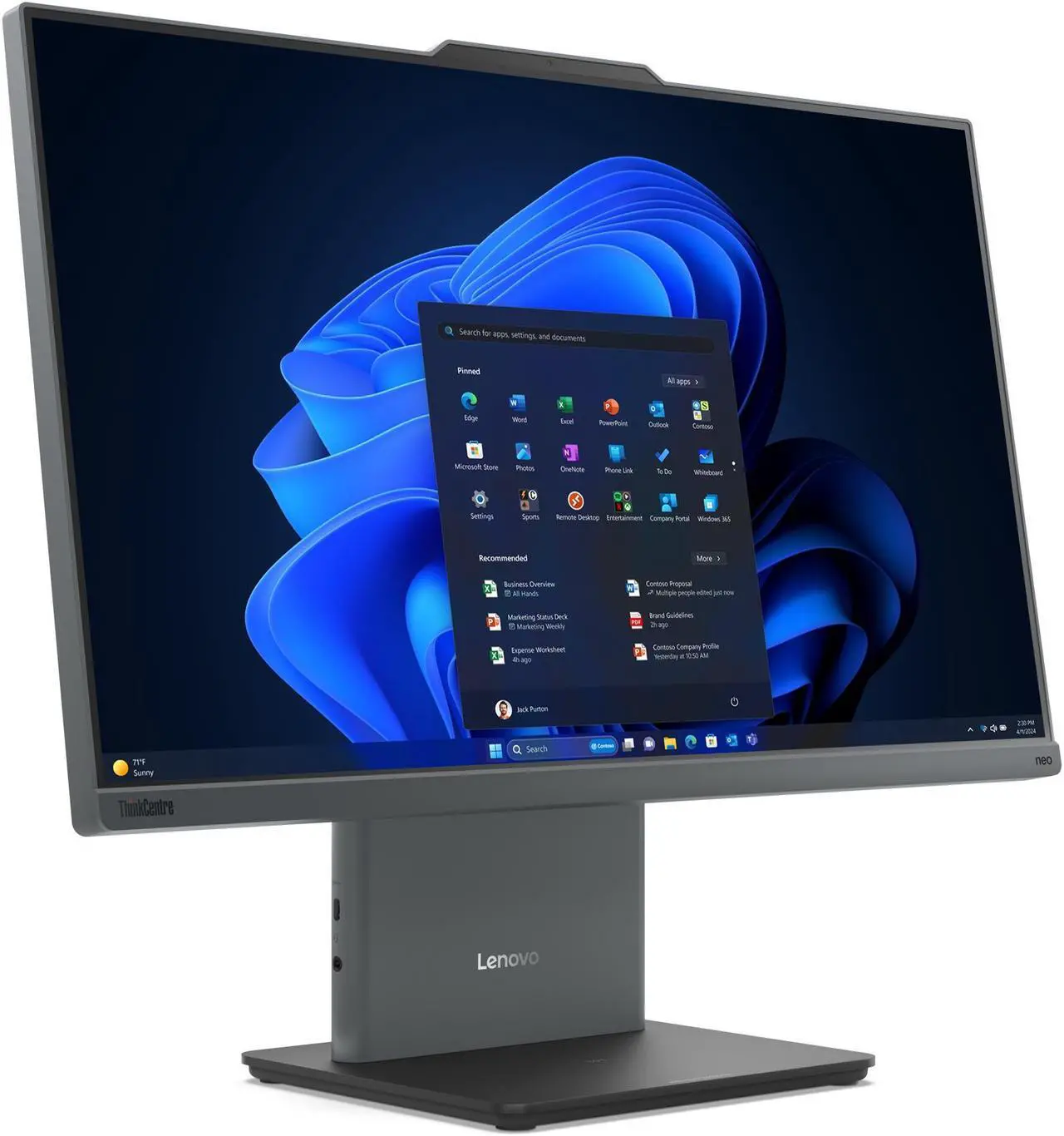 Alt view image 3 of 7 - Lenovo ThinkCentre neo 50a Gen 5 All-in-One Desktop PC, 23.8" FHD Display, Intel Core i7-13620H Upto 4.9GHz, 16GB RAM, 2TB SSD, Windows 11 Pro