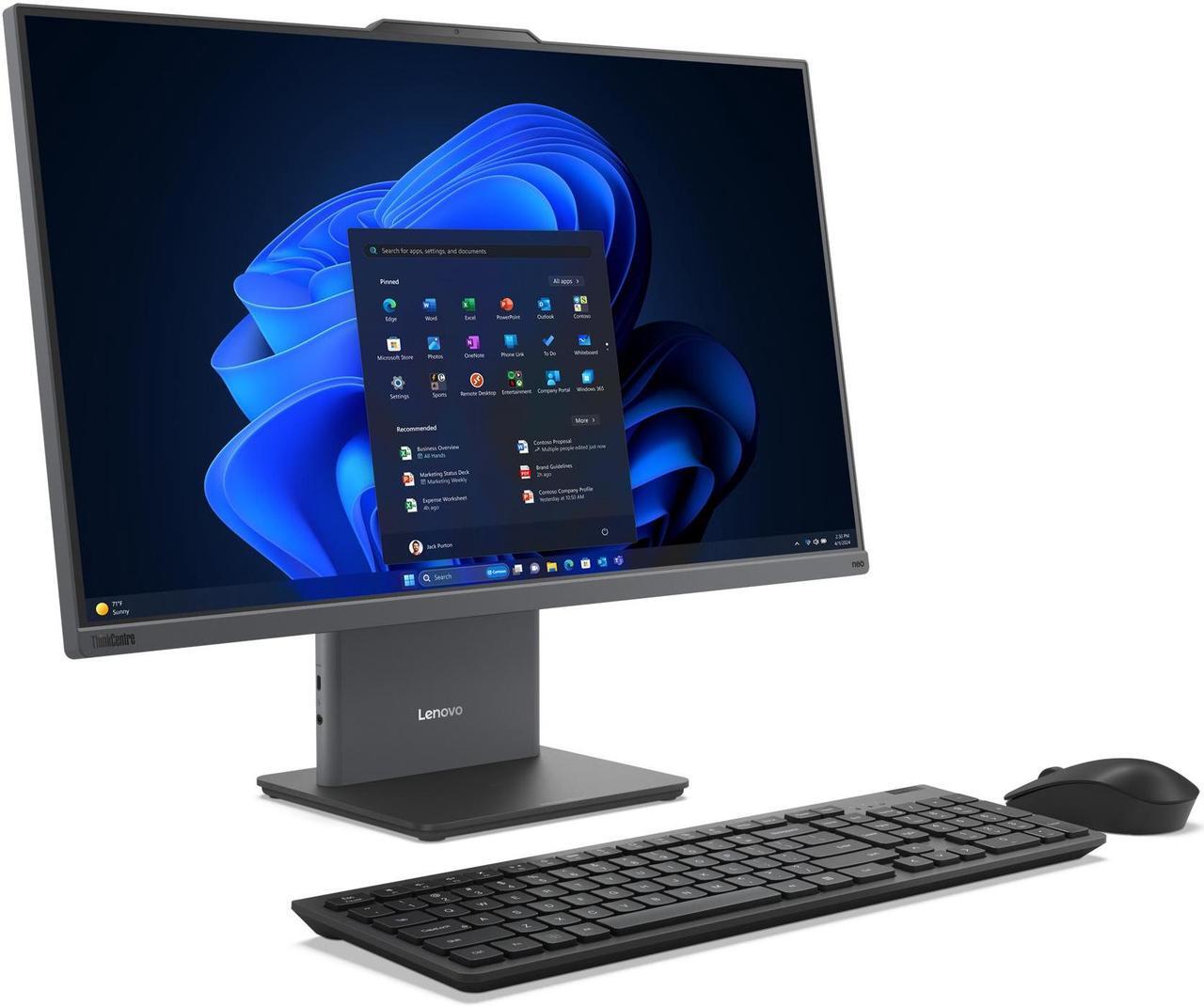 Alt view image 3 of 7 - Lenovo ThinkCentre neo 50a Gen 5 All-in-One Desktop PC, 23.8" FHD Display, Intel Core i7-13620H Upto 4.9GHz, 16GB RAM, 1TB SSD, Windows 11 Pro (12SD0026US)