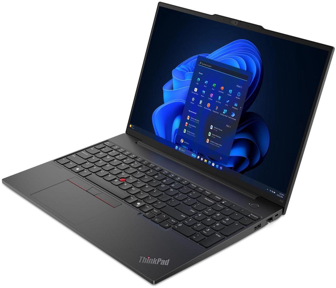 Alt view image 2 of 7 - Lenovo ThinkPad E16 Gen 2 Laptop, 16" FHD+ Display, Intel Core Ultra 7 155U Upto 4.8GHz, 32GB RAM, 2TB SSD, Backlit keys, Fingerprint Reader, Windows 11 Pro