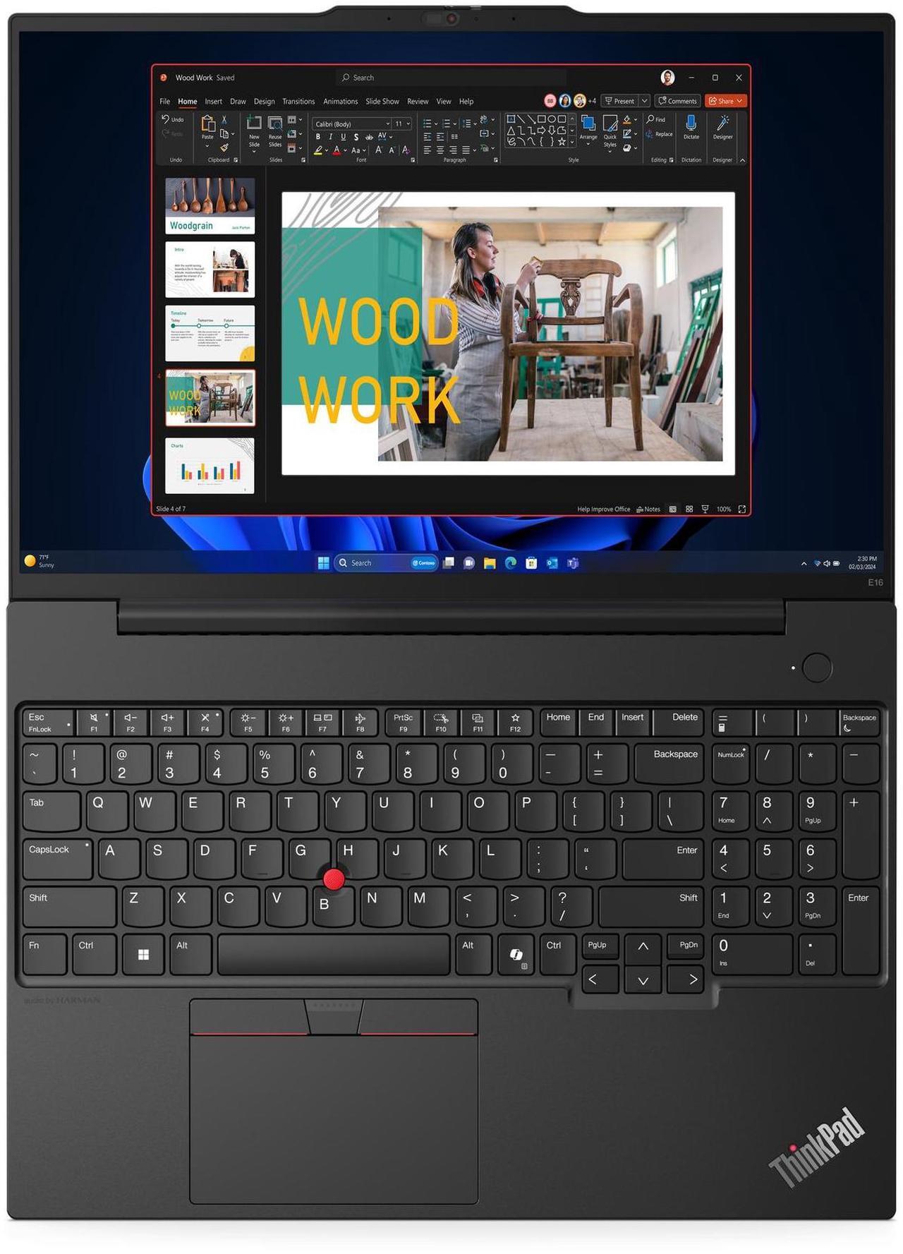Alt view image 6 of 7 - Lenovo ThinkPad E16 Gen 2 Laptop, 16" FHD+ Display, Intel Core Ultra 7 155U Upto 4.8GHz, 32GB RAM, 2TB SSD, Backlit keys, Fingerprint Reader, Windows 11 Pro