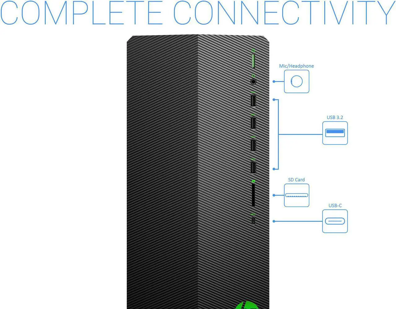 Alt view image 3 of 7 - HP Pavilion TG01 Gaming Desktop, AMD Ryzen 5 5600G Upto 4.4GHz, 8GB RAM, 512GB NVMe SSD, AMD Radeon RX 5500, HDMI, VGA, Card Reader, Wi-Fi, Bluetooth, Windows 10 Pro