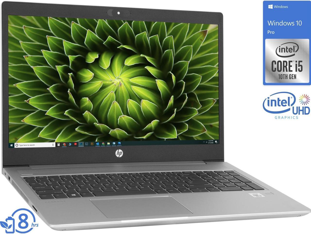 HP ProBook 450 G7 Notebook, 15.6" HD Display, Intel Core i5-10210U Upto 4.2GHz, 8GB RAM, 256GB NVMe SSD, HDMI, DisplayPort via USB-C, Card Reader, Wi-Fi, Bluetooth, Windows 10 Pro