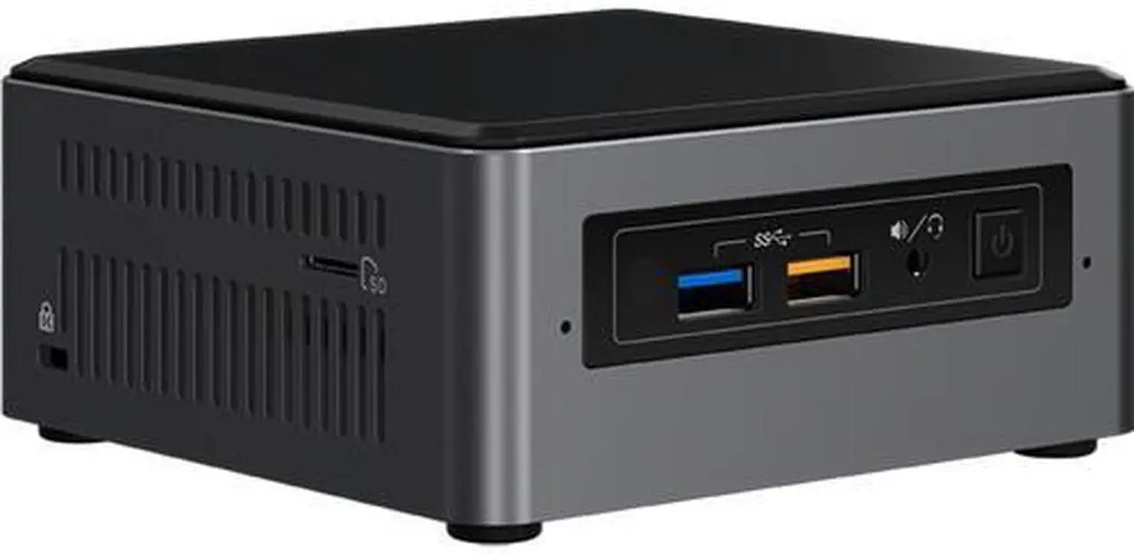 Main image of Intel NUC NUC7i5BNH Mini PC/HTPC, Intel i5-7260U 3.4GHz, 8GB DDR4, Samsung 960 EVO NVMe 250GB SSD + 1TB HDD, Windows 10 Pro, Wifi, Bluetooth, 4k Support, Dual Monitor Capable